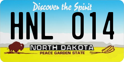 ND license plate HNL014