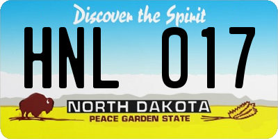 ND license plate HNL017