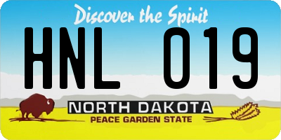 ND license plate HNL019