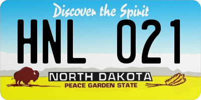 ND license plate HNL021