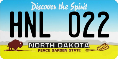 ND license plate HNL022