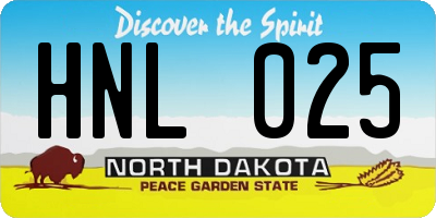 ND license plate HNL025