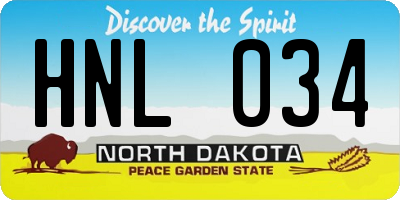 ND license plate HNL034