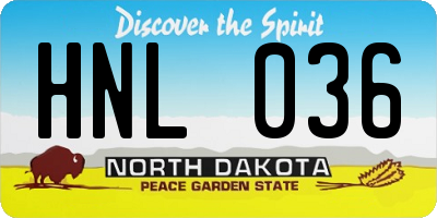 ND license plate HNL036