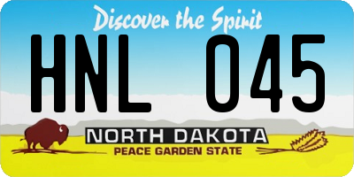 ND license plate HNL045