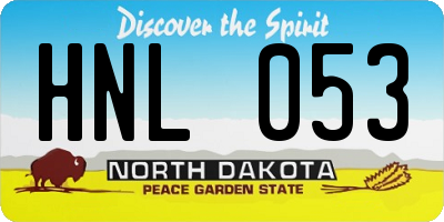 ND license plate HNL053