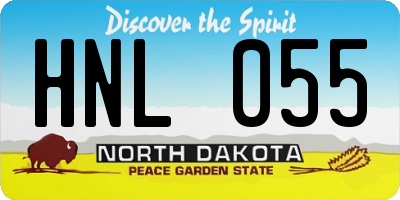 ND license plate HNL055