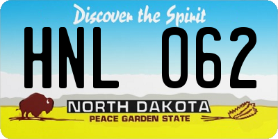 ND license plate HNL062