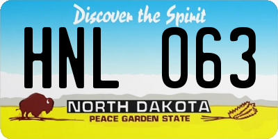 ND license plate HNL063
