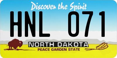 ND license plate HNL071