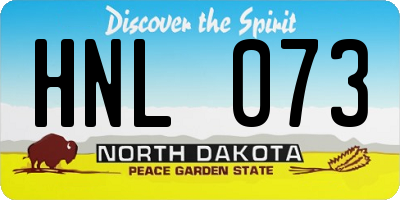 ND license plate HNL073