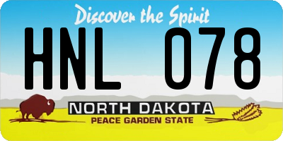 ND license plate HNL078