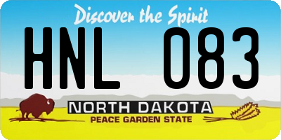 ND license plate HNL083