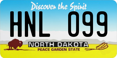 ND license plate HNL099