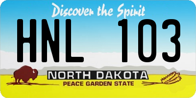 ND license plate HNL103