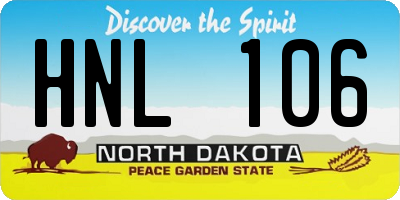 ND license plate HNL106