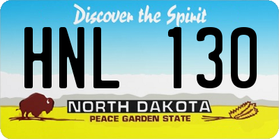 ND license plate HNL130