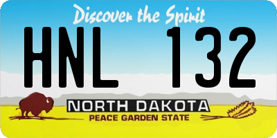 ND license plate HNL132