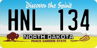 ND license plate HNL134