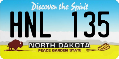 ND license plate HNL135