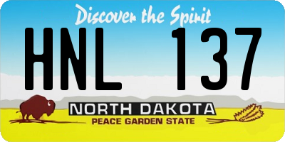 ND license plate HNL137