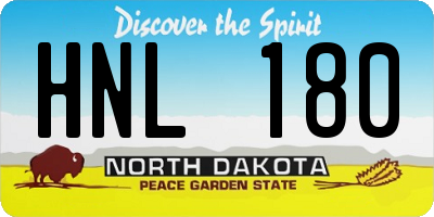 ND license plate HNL180