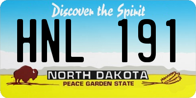 ND license plate HNL191