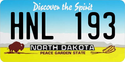 ND license plate HNL193
