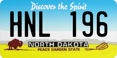 ND license plate HNL196