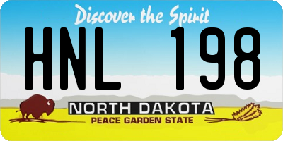 ND license plate HNL198