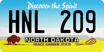 ND license plate HNL209