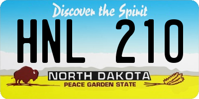 ND license plate HNL210