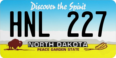 ND license plate HNL227