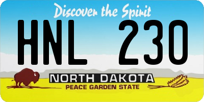 ND license plate HNL230
