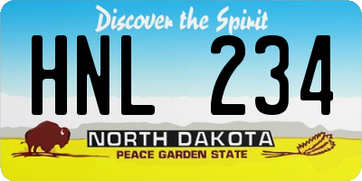ND license plate HNL234