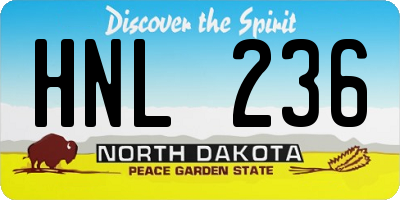 ND license plate HNL236