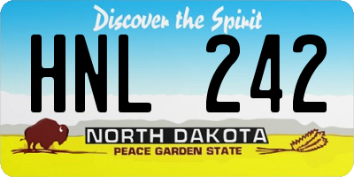 ND license plate HNL242