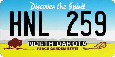 ND license plate HNL259