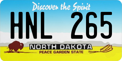 ND license plate HNL265