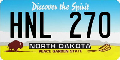 ND license plate HNL270