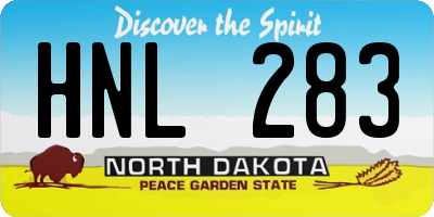 ND license plate HNL283