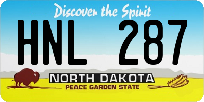 ND license plate HNL287