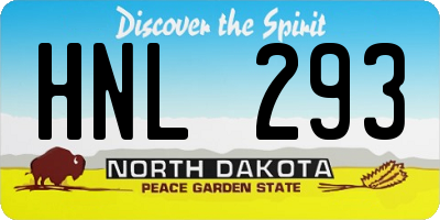 ND license plate HNL293