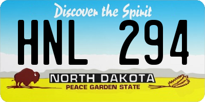 ND license plate HNL294