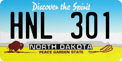 ND license plate HNL301