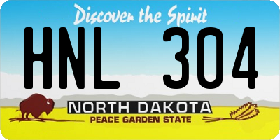 ND license plate HNL304