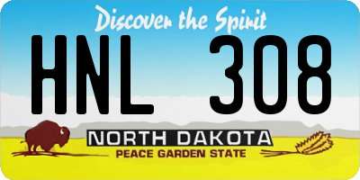 ND license plate HNL308