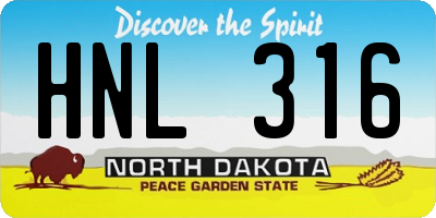 ND license plate HNL316
