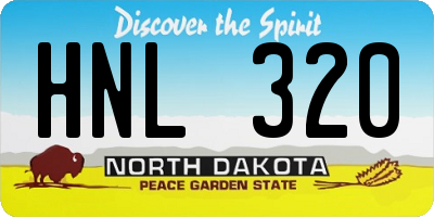 ND license plate HNL320