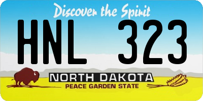 ND license plate HNL323